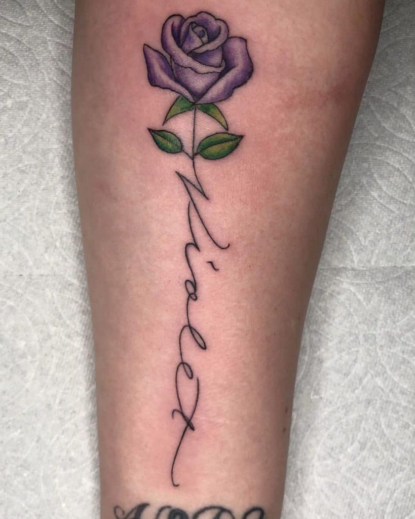 Stunning Purple Rose Tattoo Purple Rose Tattoos Rose Tattoos For