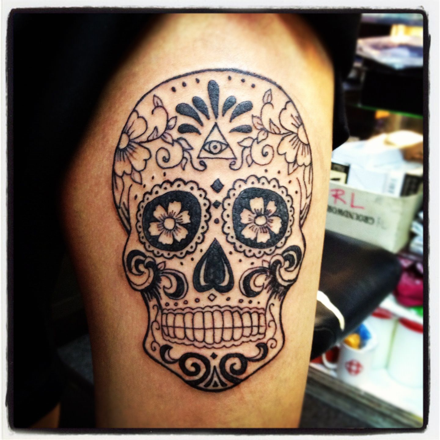 Sugar Skull By L O Dionizio Tattoo Sugar Skull Tattoos Girly Skull