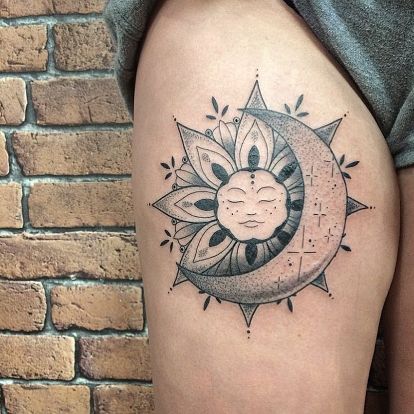 Sun And Moon Tattoos Meaning And 47 Best Design Ideas In 2021 Moon