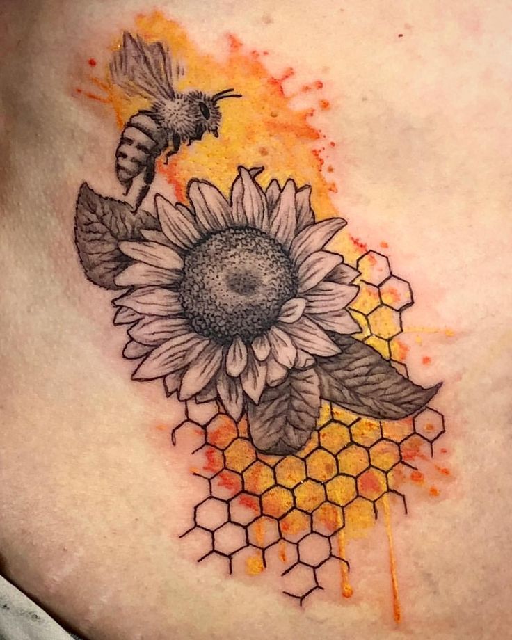 Sunflower and Bee Tattoo: Symbolism and Design Inspiration