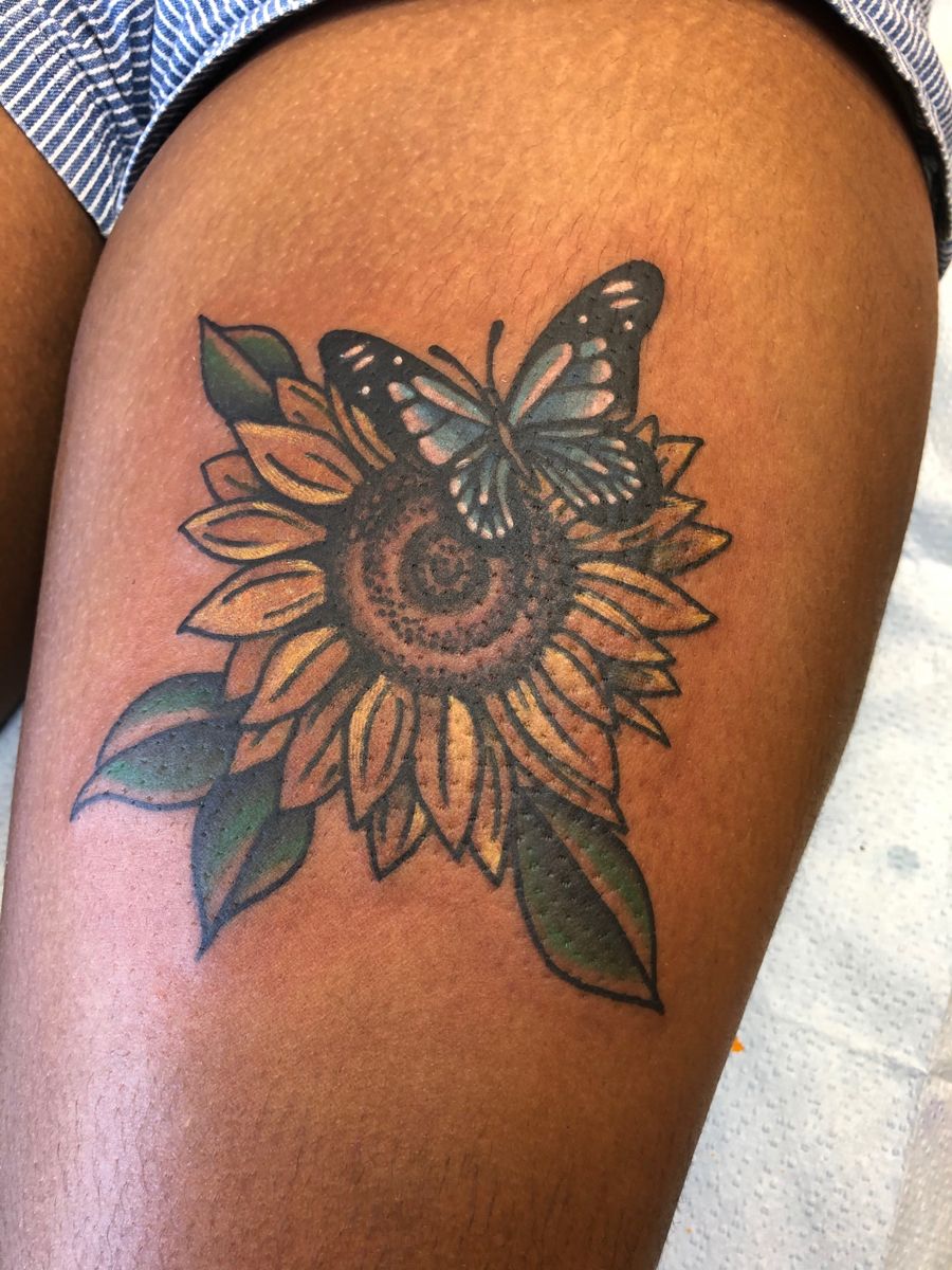 Sunflower And Butterfly Tattoo Arm Tattoo Sites