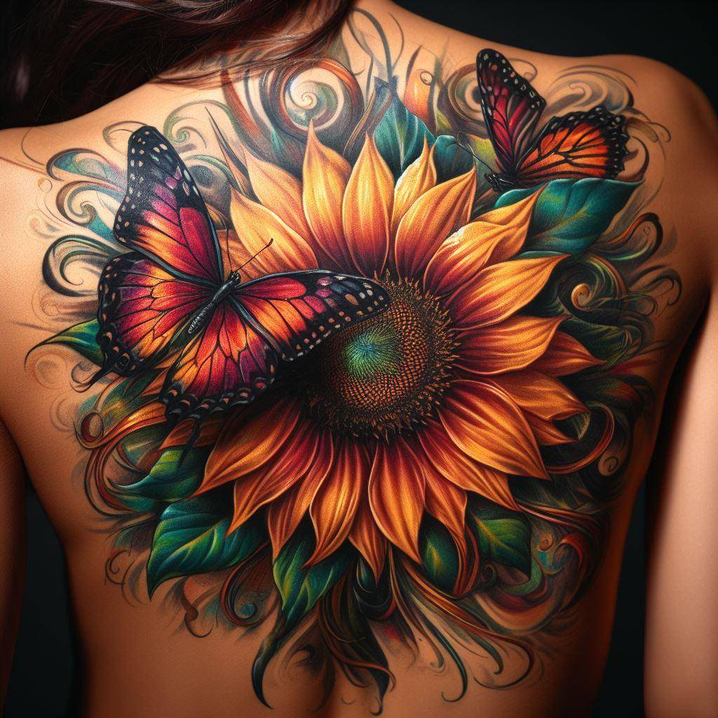 Sunflower Butterfly Tattoo A Radiant Fusion Of Nature S Beauty Your