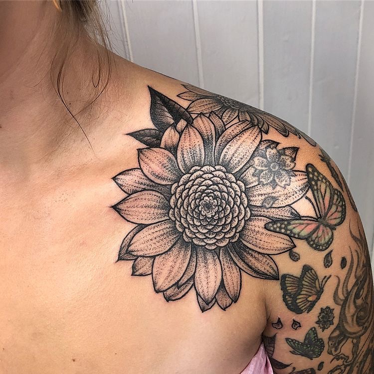 Sunflower Shoulder Tattoo Designs Ideas And Meaning Tattoos For You