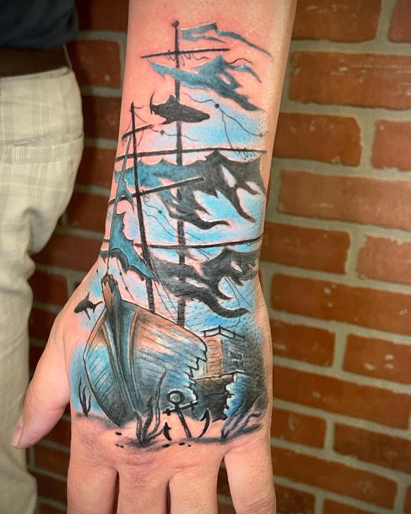 Sunken Ship Tattoo 153 Photos 74 Reviews Piercing 1301 Hewitt