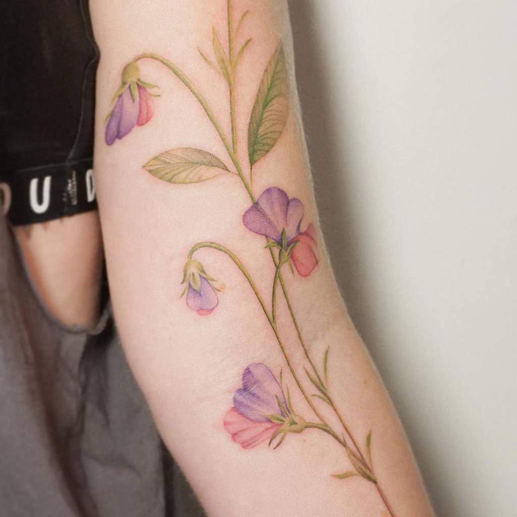 Sweet Pea Flower Tattoo Ideas And Their Meaning Flower Tattoo Sleeve