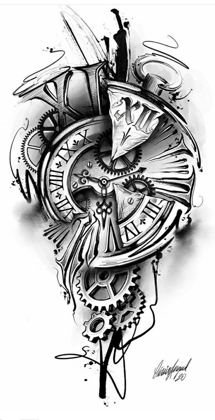 Tatto Clock Clock Tattoo Design Sketch Tattoo Design Tattoo Designs