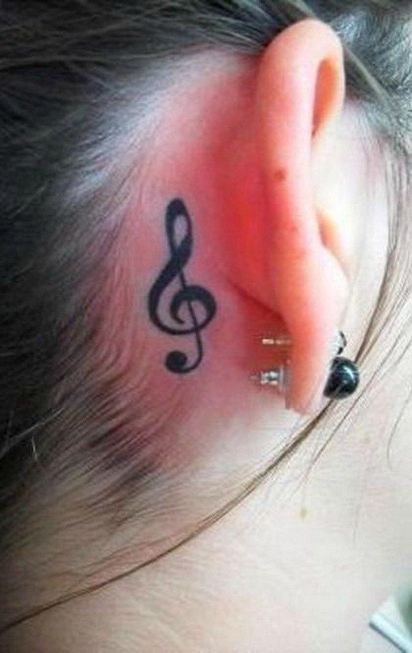 5 Dazzling Music Note Tattoo Ideas Behind Ear