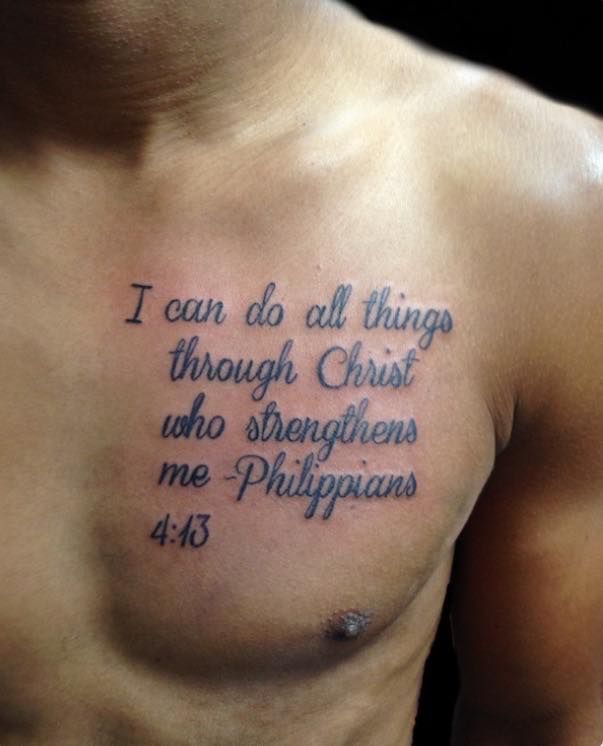 Tattoo Bible Quotes On Chest