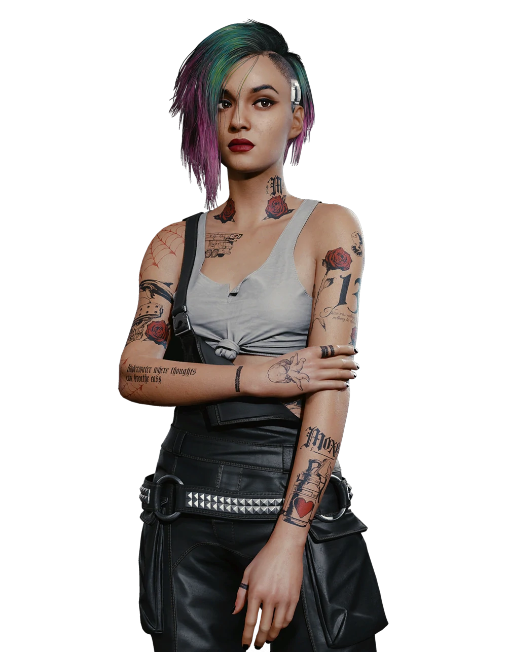 Tattoo Collage Of Judy Alvarez From Cyberpunk 2077 On Craiyon