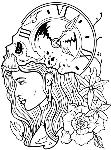 Tattoo Coloring Pages Printable Pdf For Adult Coloringfolder Com