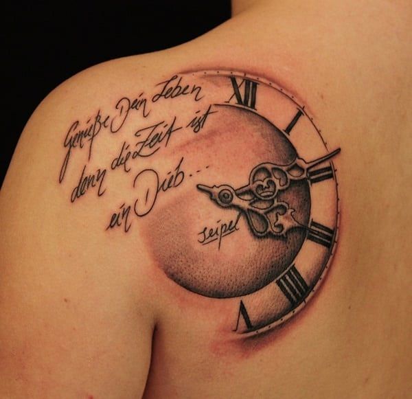 Tattoo Designs Of Clocks With Roman Numerals