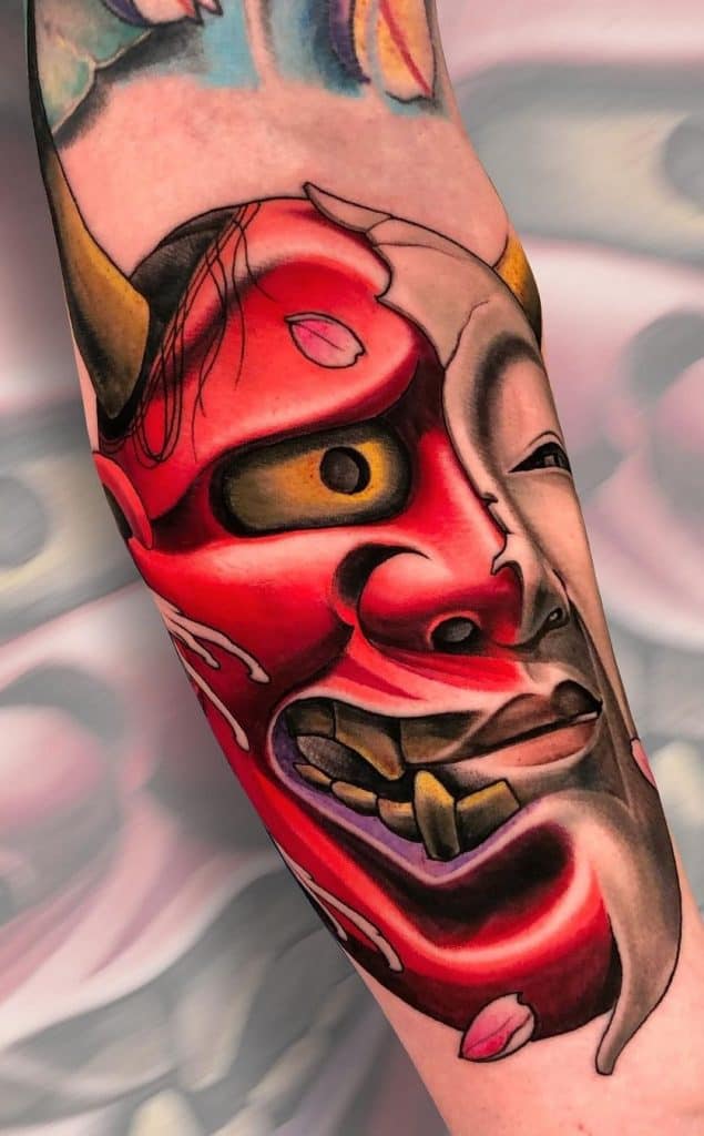 Tattoo Japanese Mask Hannya 100 Gas Mask Tattoo Designs For Men