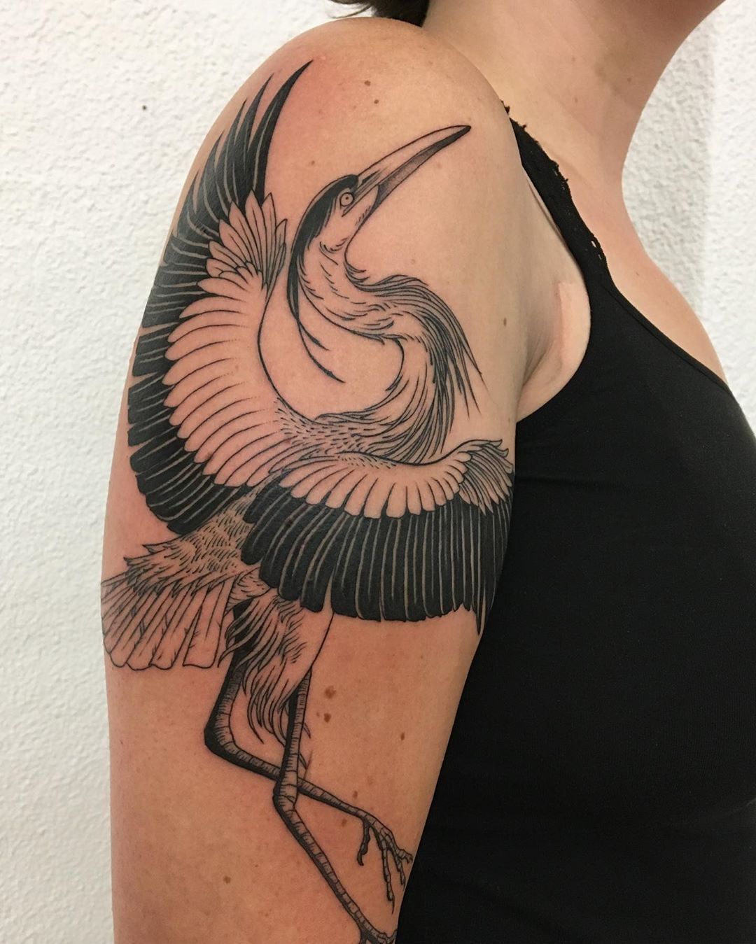 Tattoo Of The Week Great Blue Heron Independent Tattoo Dela Where