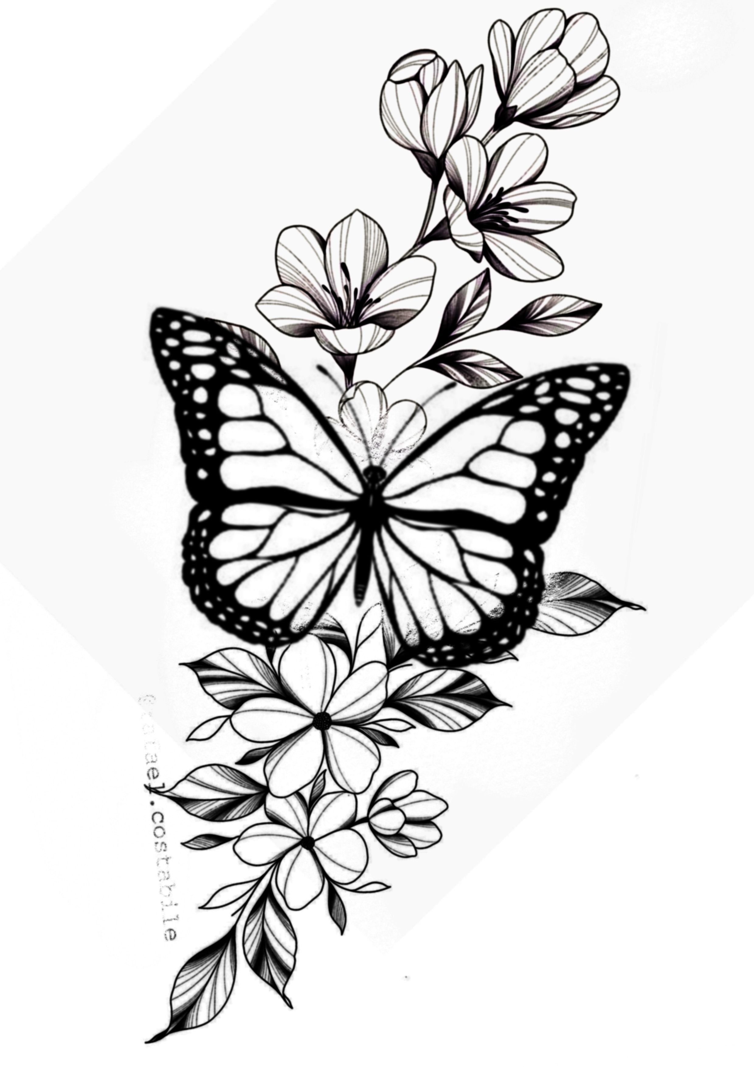 Butterfly and Rose Tattoo Stencils: Elegant Designs for Ink Lovers