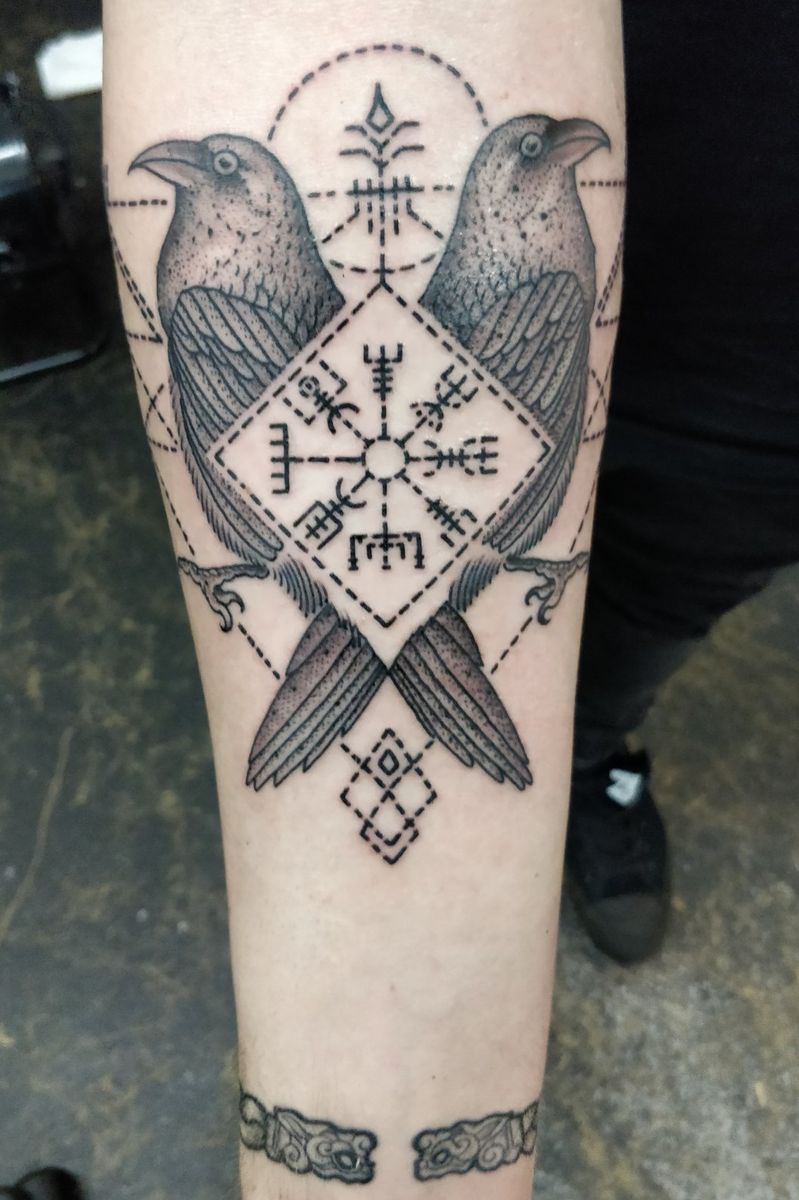 Tattoo Uploaded By Nico Hugin And Munin Vegvisir And Germanic