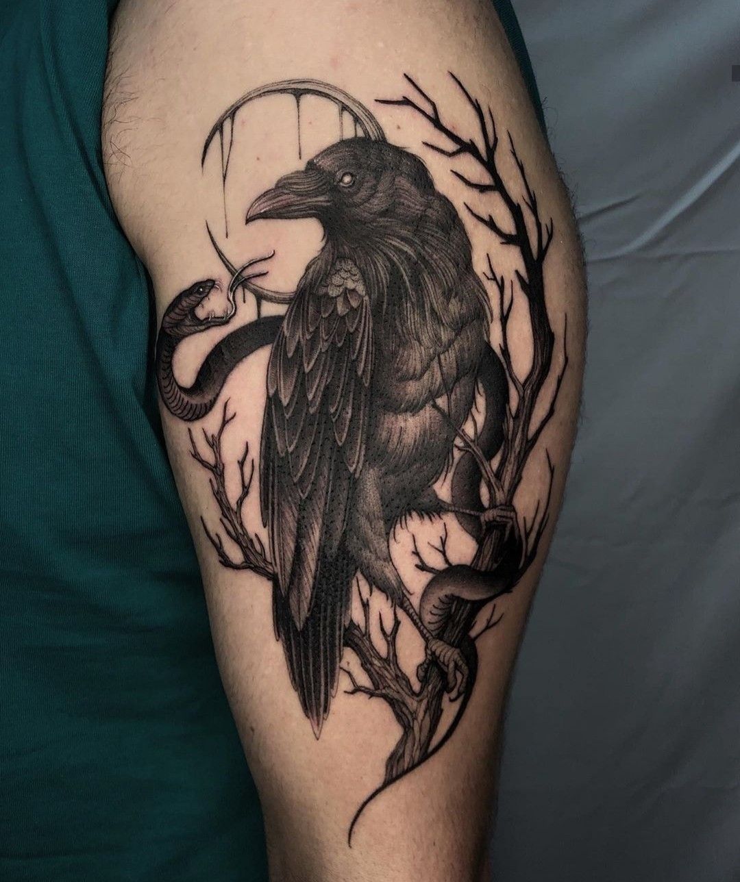 Tattoos Crow Tattoo Black Crow Tattoos Grey Ink Tattoos Tattoo Black Head Tattoos Body Art