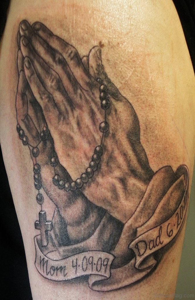 Tattoos Designs Cross Praying Hands