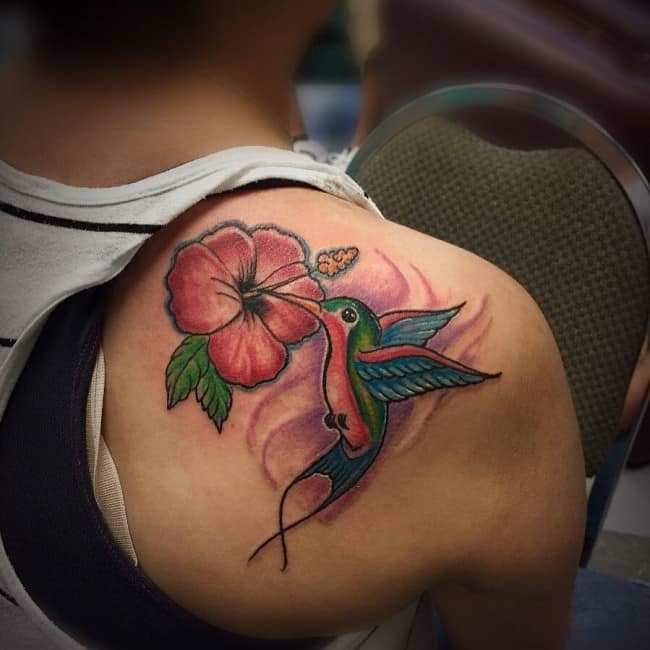 Tattoos Of Humming Bird Flowers And Hummingbird Tattoos