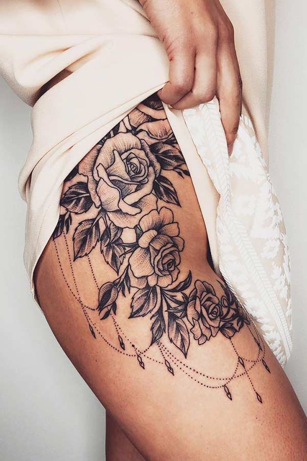 7 Stunning Thigh Rose Tattoo Designs You'll Love