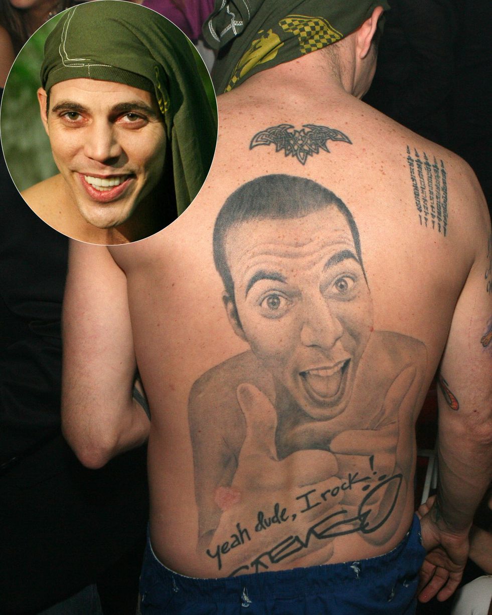 Tattoos Piercing Steve O Get His Portrait Full Back Tattoo