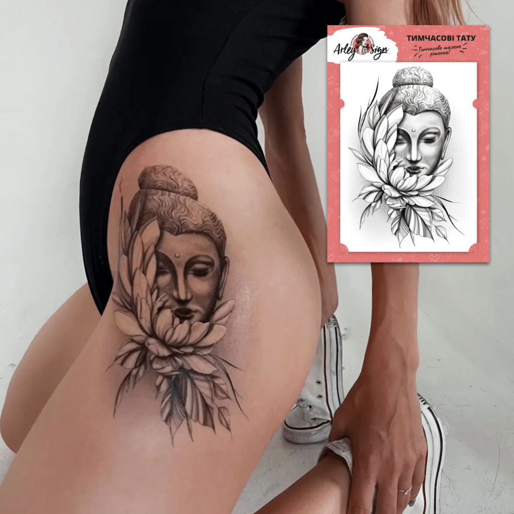 Temporary Tattoo Amp Quot Buddha Flower Amp Quot Buy At Arley Sign