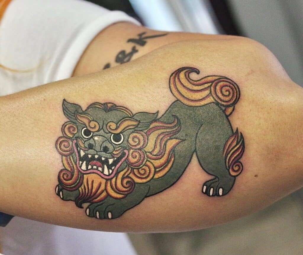 The Chinese Guardian Lions Tattoo Foodog Liondog Artist Kob