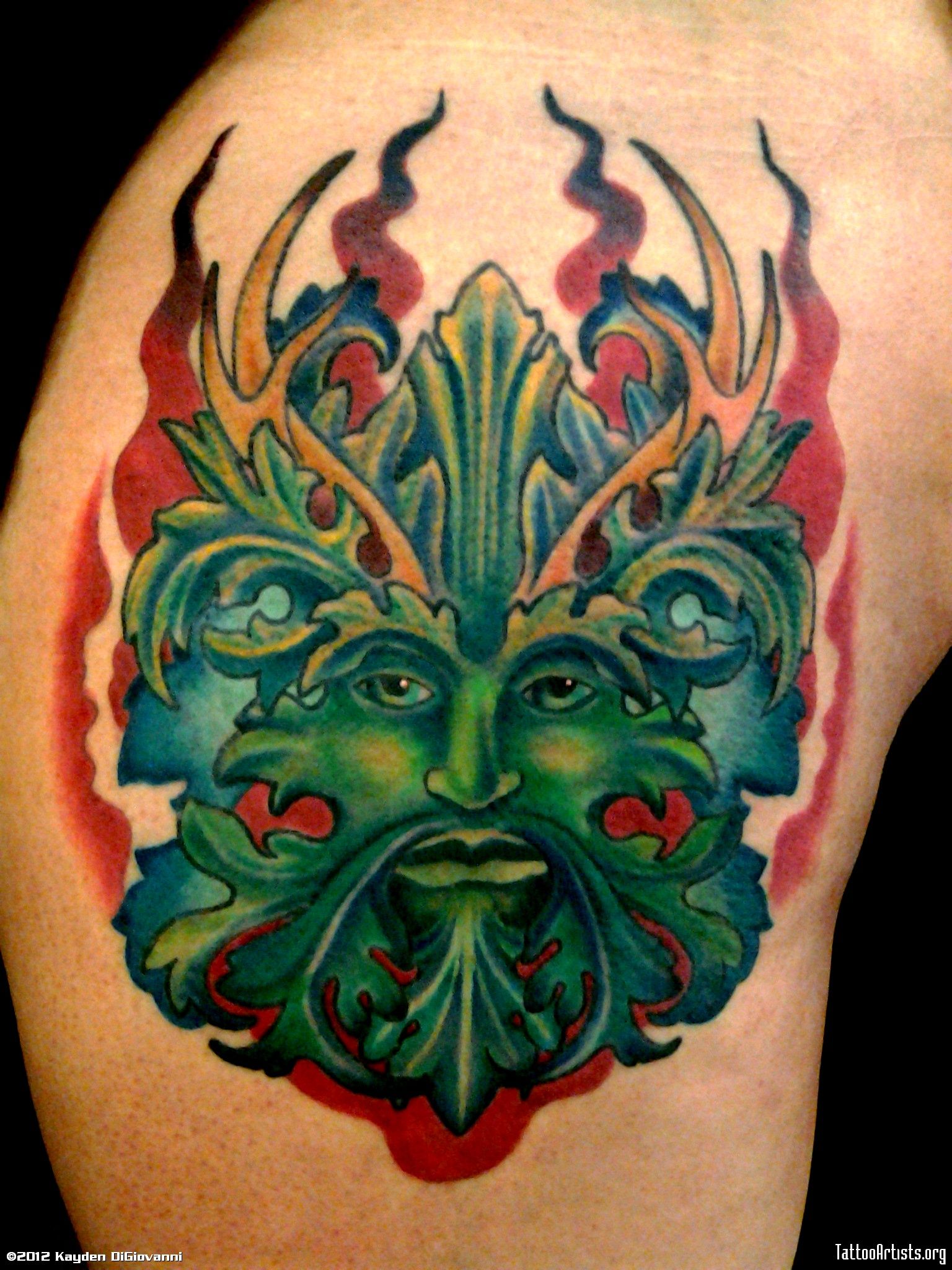 The Green Man Tattoo Beautiful Green Man Tattoo Green Man Tattoo