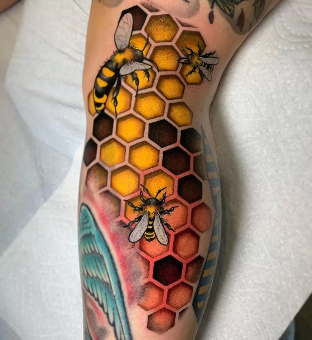 The Sweet Beauty Of Honeycomb Tattoos Symbolism Meaning Designs And