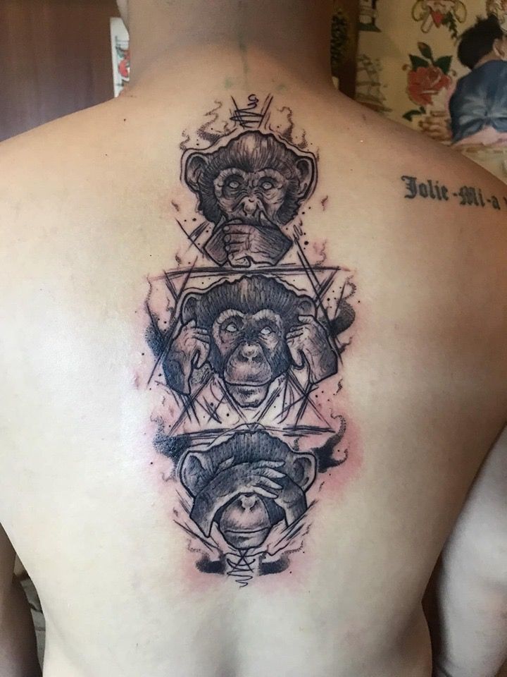 Three Monkeys Half Sleeve Tattoos Designs Tattoo Designs Man