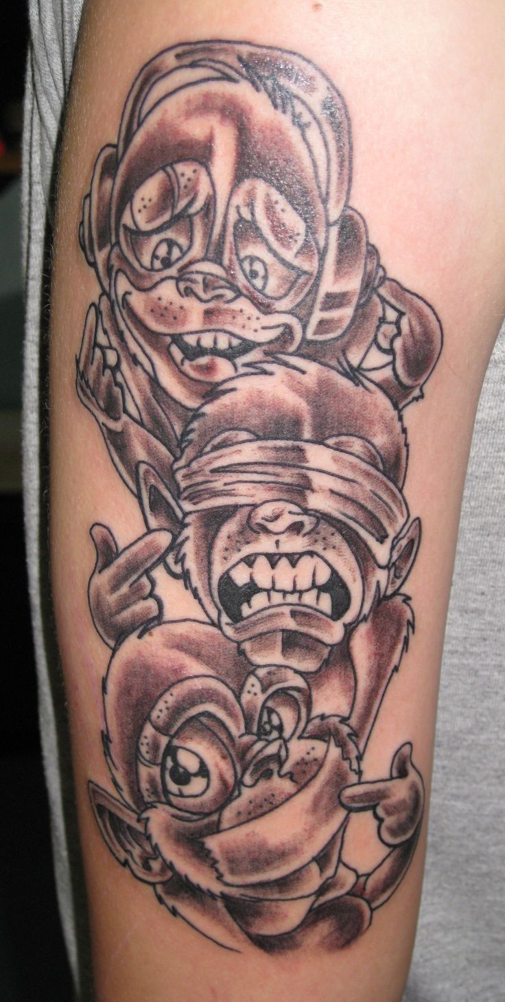 Three Wise Monkeys Tattoo On Arm Ideas And Designs Tattoo Designs