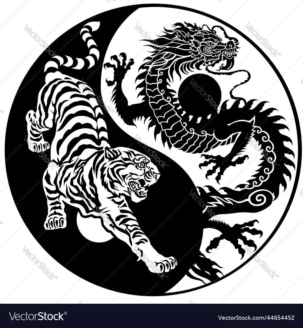 Tiger And Dragon Yin Yang Best Temporary Tattoos Etsy