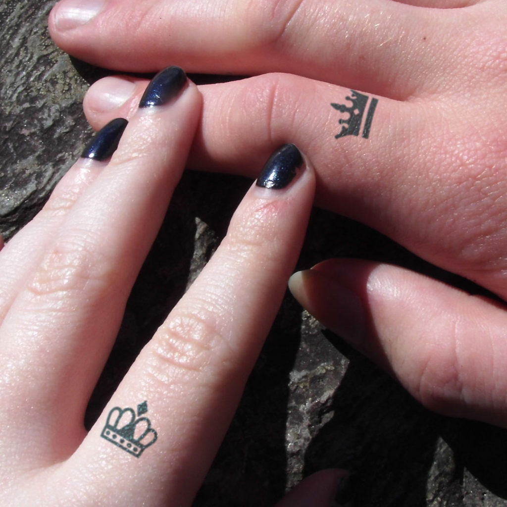 Tiny King And Queen Crowns Semi Permanent Tattoo Not A Tattoo