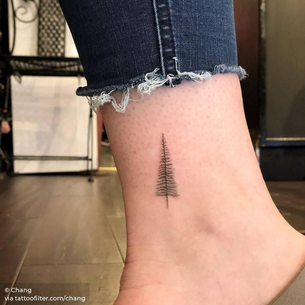 Tiny Pine Tree Tattoo