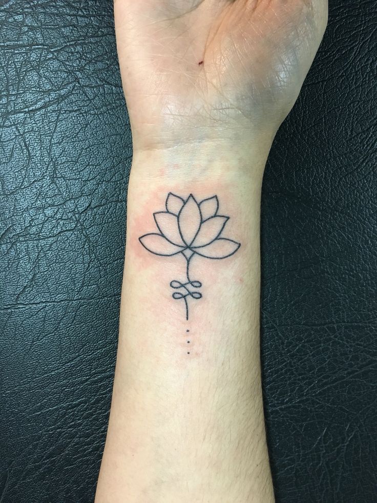 Tiny Tattoo Idea Lotus Flower And Unalume Minimalist Tattoo