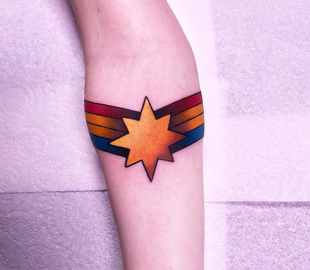 Top 110 Captain Marvel Tattoo Ideas Monersathe Com