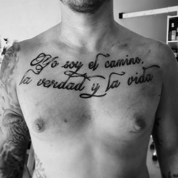 Top 41 Chest Writing Tattoo Ideas 2021 Inspiration Guide