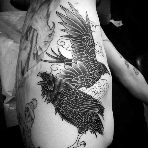 Top 57 Odin S Ravens Tattoo Ideas 2021 Inspiration Guide Norse Tattoo Nordic Tattoo