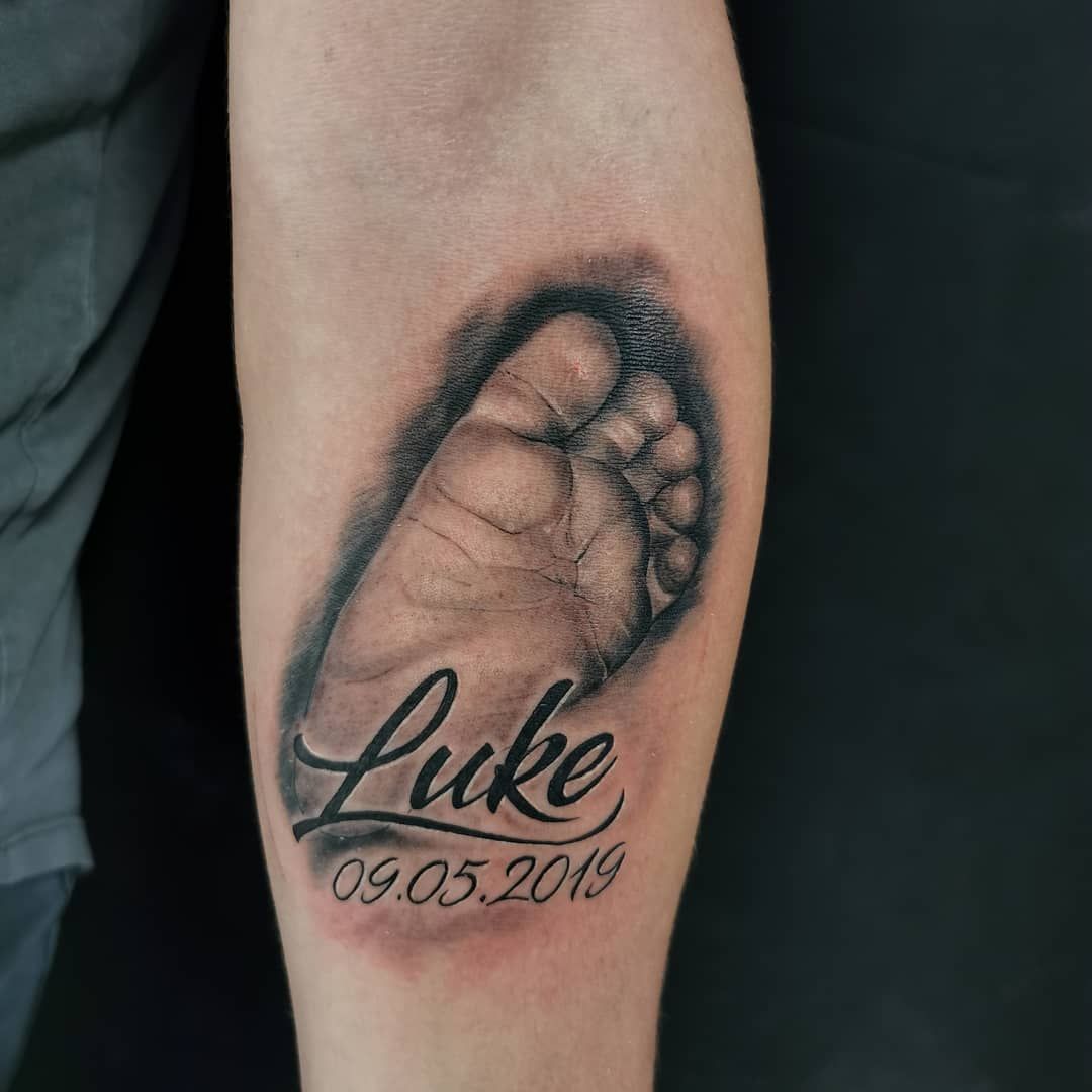 Top 60 Best Footprint Tattoos For Men Ink Design Ideas Baby Footprint Tattoo Footprint