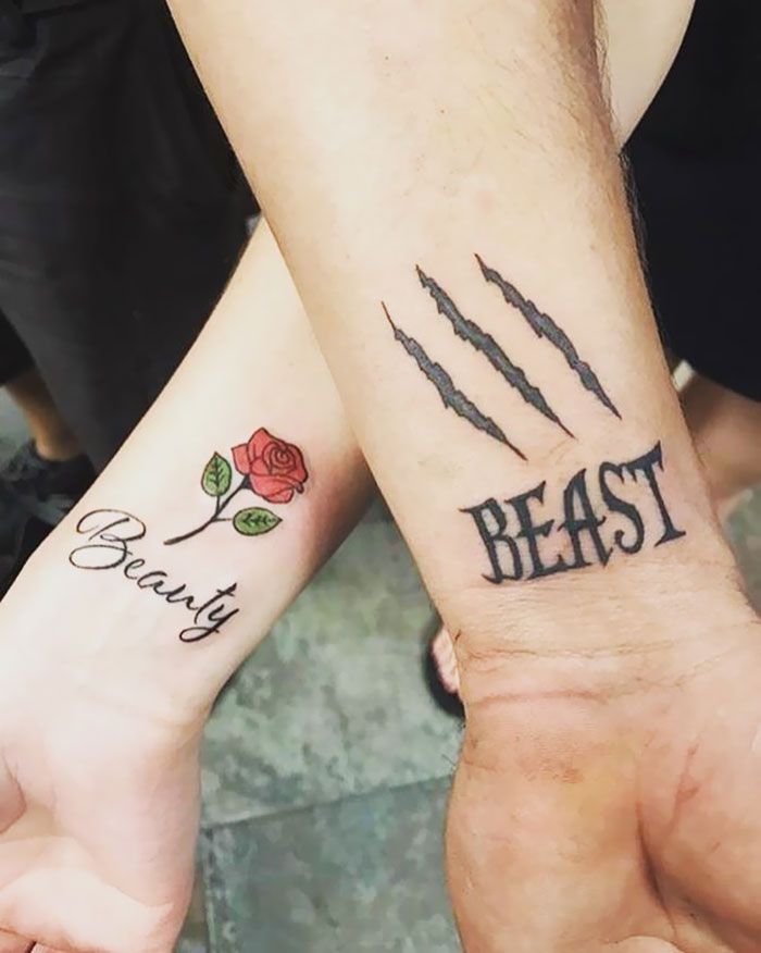 Top 76 Couples Beauty And The Beast Tattoos Latest In Cdgdbentre