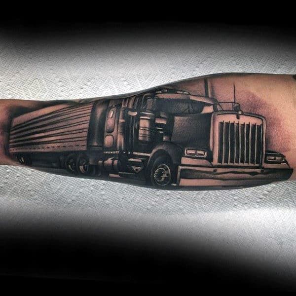 Tractor Trailer Tattoo I Did Today Trailer Tattoo Tattoos Beauty