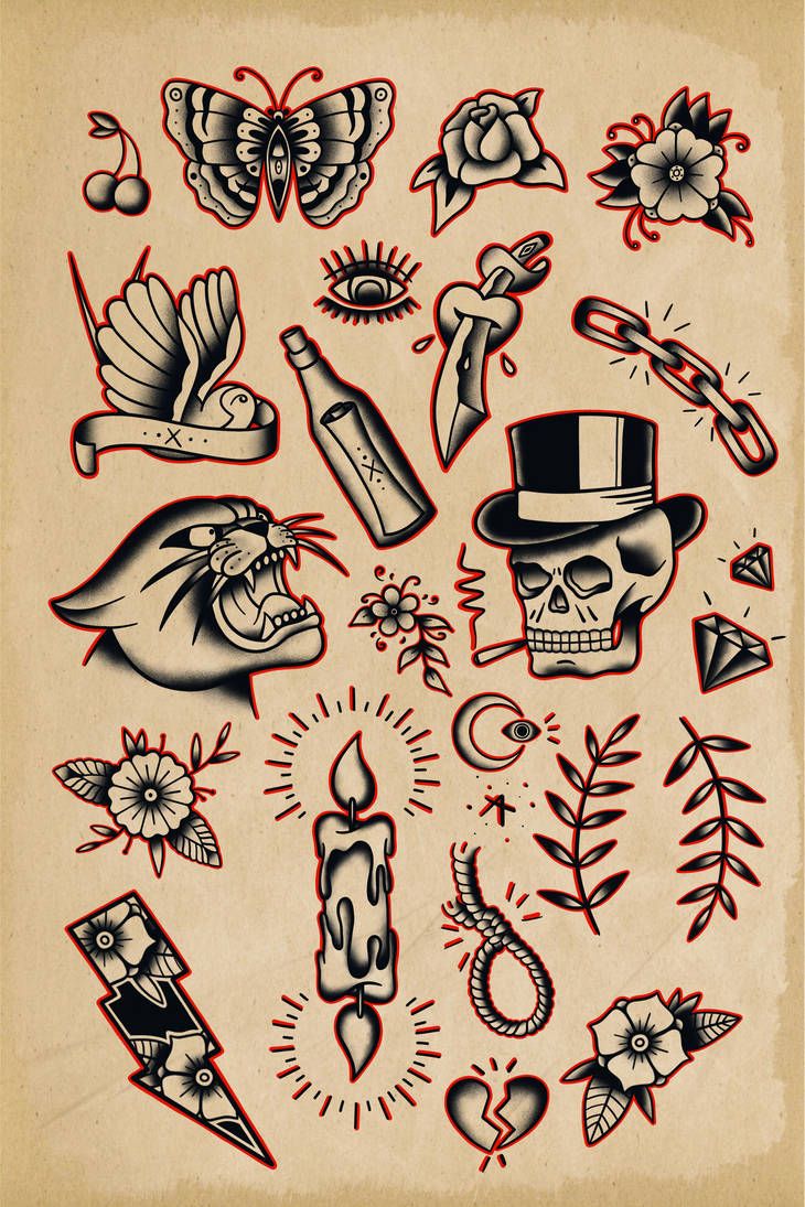 Tradition Flash Filler Ideas Designs Tattoo Filler Tattoo Drawings