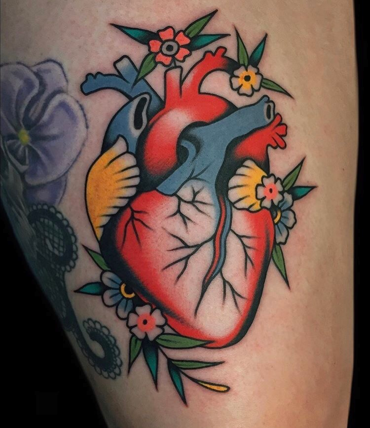 Timeless Appeal of Traditional Anatomical Heart Tattoos