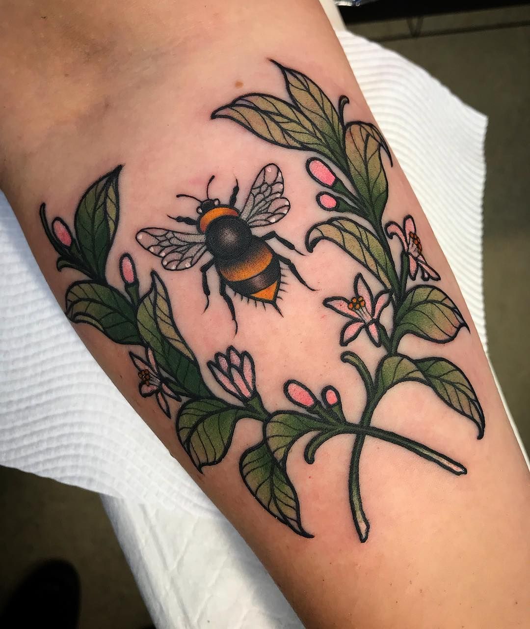 Traditional Bumble Bee Tattoo