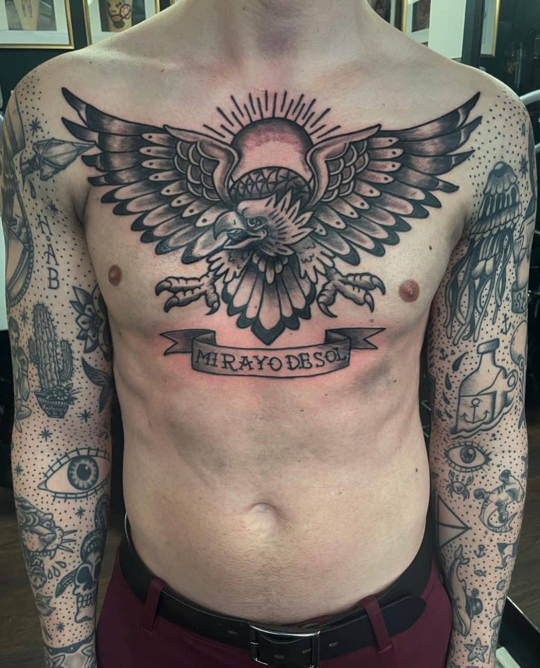 Traditional Chest Eagle Traditional Tattoo By Myke Chamber Flickr