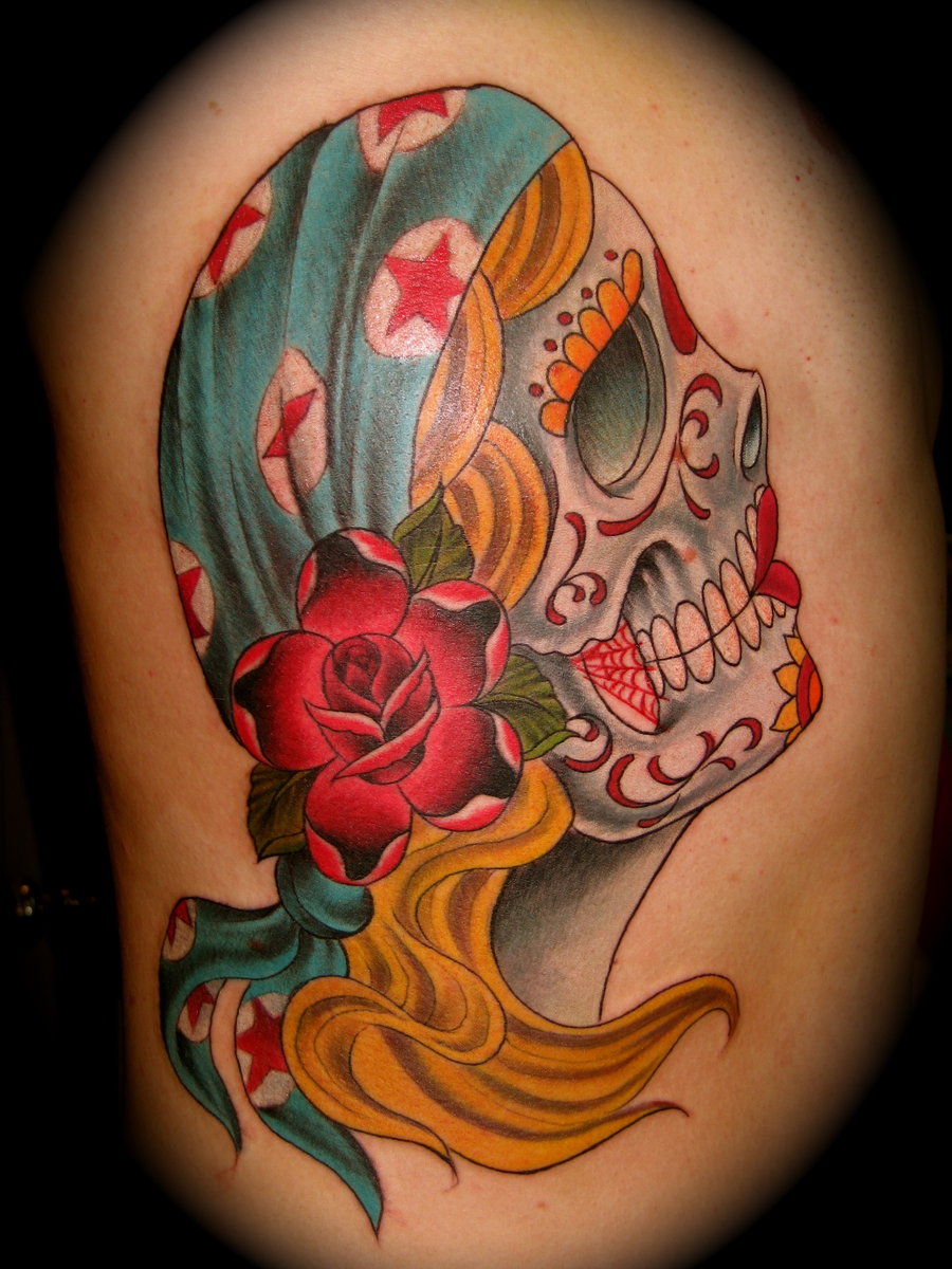 Traditional Gypsy Skull Tattoo