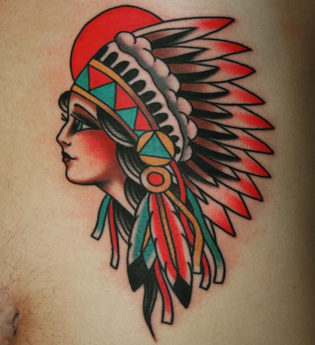 Traditional Indian Headdress Tattoo