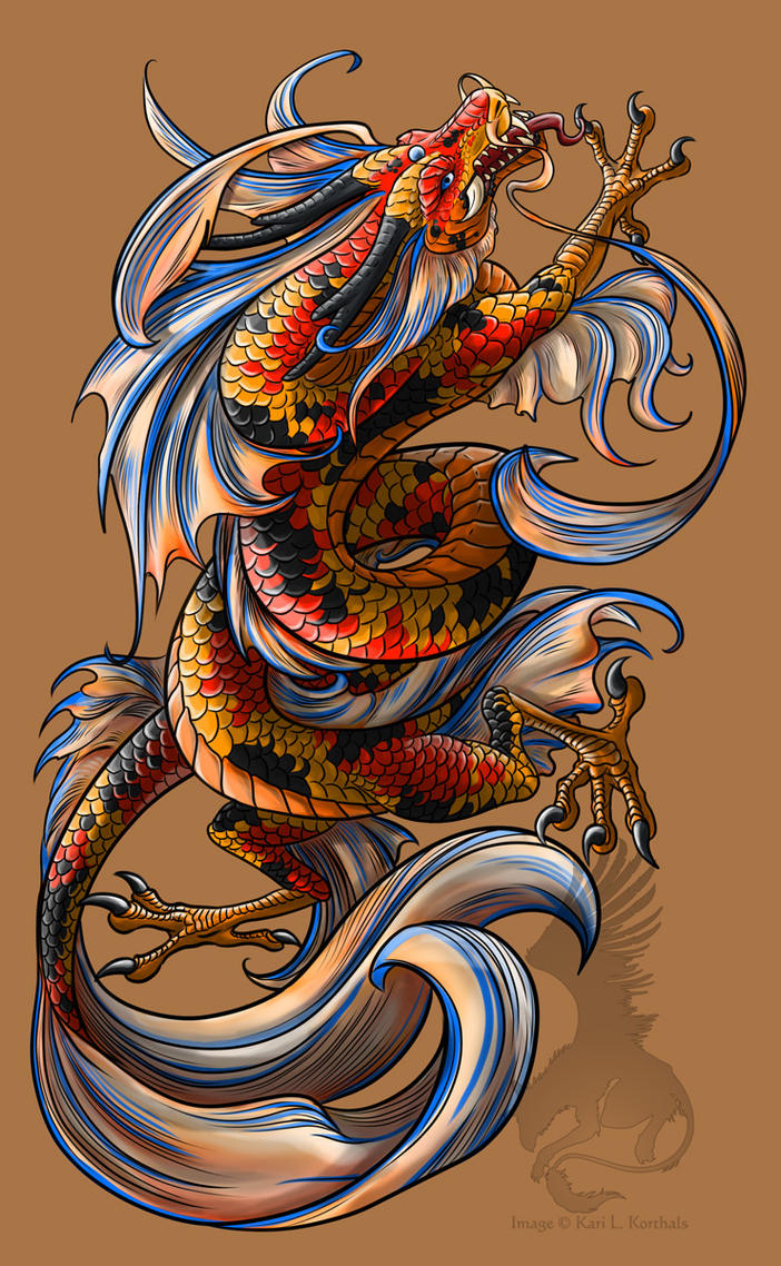 Traditional Koi Dragon Tattoo