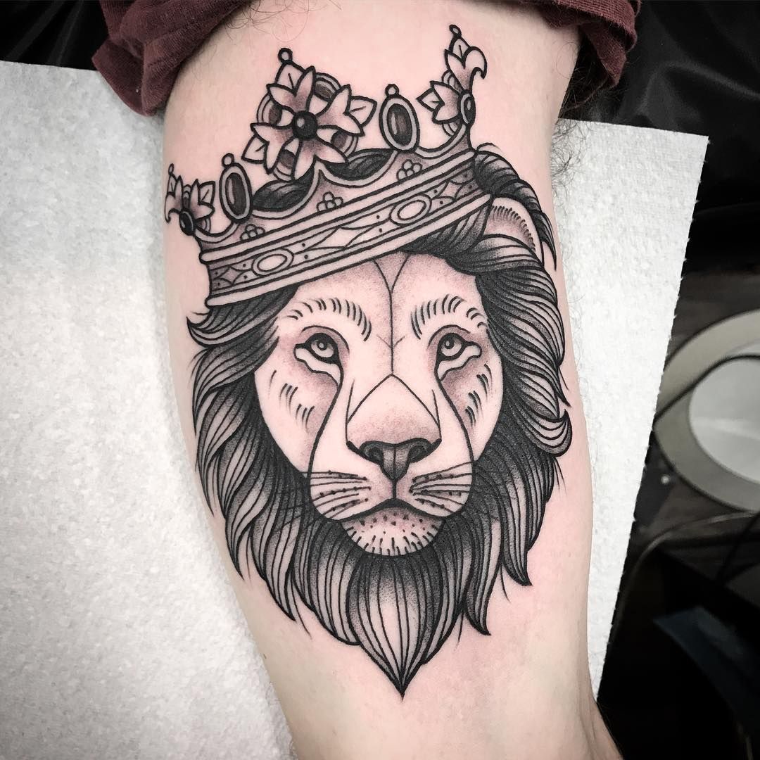 Traditional Lion Tattoo By Mully Tattoos