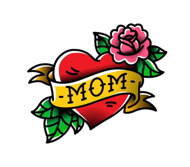 Traditional Mom Tattoo Clipart