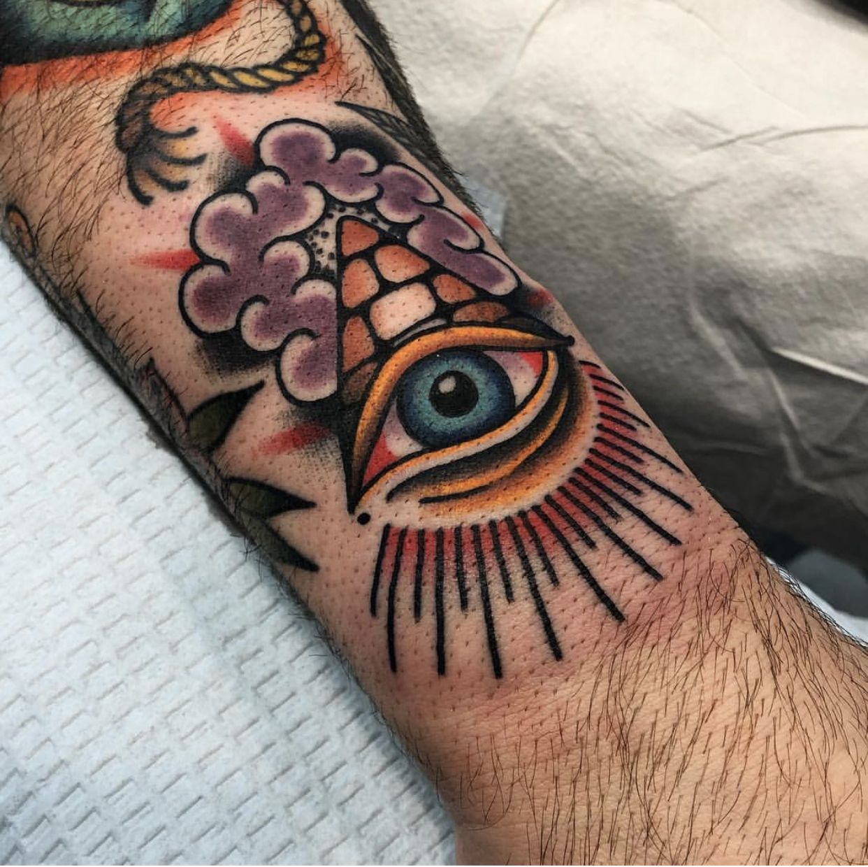 Traditional Pyramid Eye Tattoo